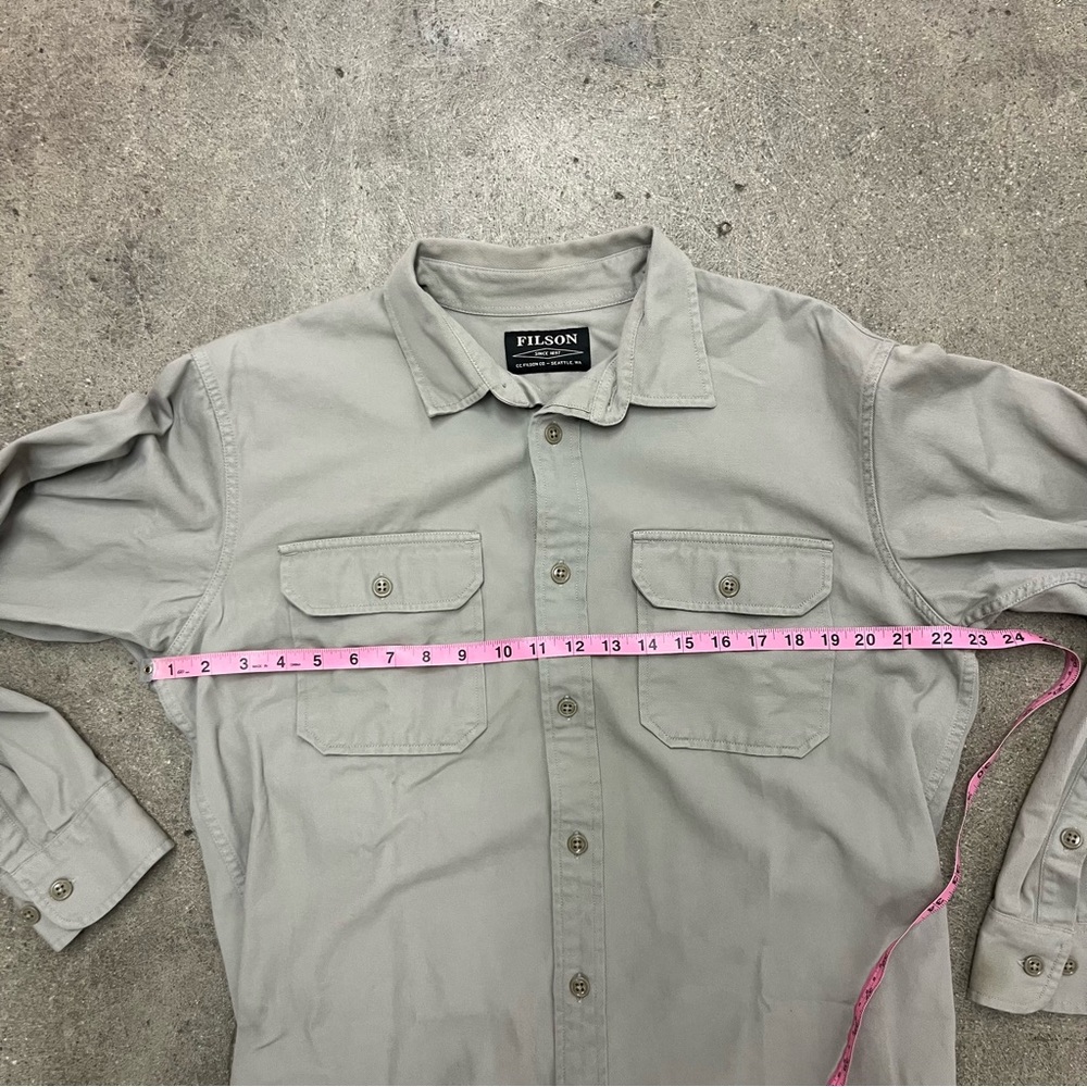 Filson Chino Twill Work Shirt in Light Blue (M) - Picture 4 of 6